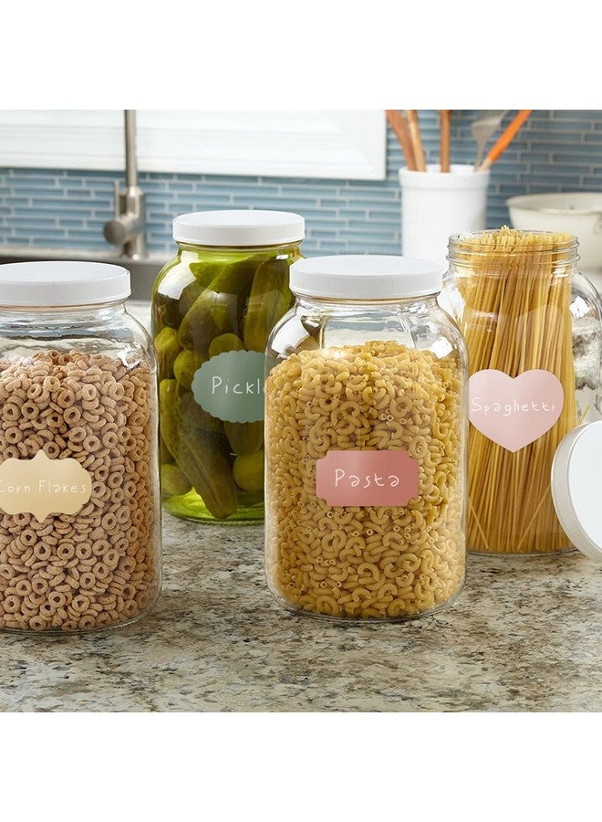 Linkidea 168Pcs Fancy Shape Colored Label Stickers, Colored Mason Jar Small Sticker Labels With Whiteboard Pen For Spice Jars, Essential Oil Bottles, Food Containers, Storage Bins (2" X 1") - Image 4