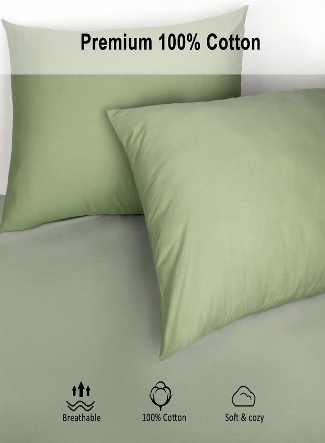 Lirex Standard Pillow Cases Set of 2, 300 Thread Count 100% Cotton Pillow Covers, Breathable and Soft, Standard (20" x 26"), Green - Image 3