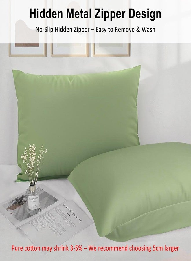 Lirex Standard Pillow Cases Set of 2, 300 Thread Count 100% Cotton Pillow Covers, Breathable and Soft, Standard (20" x 26"), Green - Image 5