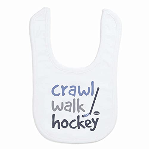 ChalkTalkSPORTS Hockey Baby & Infant Bib | Crawl Walk Hockey | Soft Microfiber Bib - Image 1