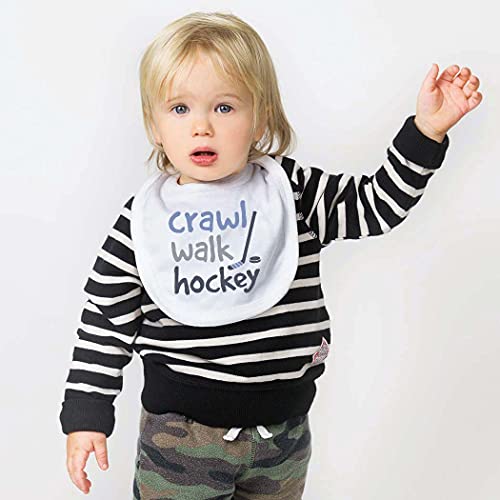 ChalkTalkSPORTS Hockey Baby & Infant Bib | Crawl Walk Hockey | Soft Microfiber Bib - Image 2