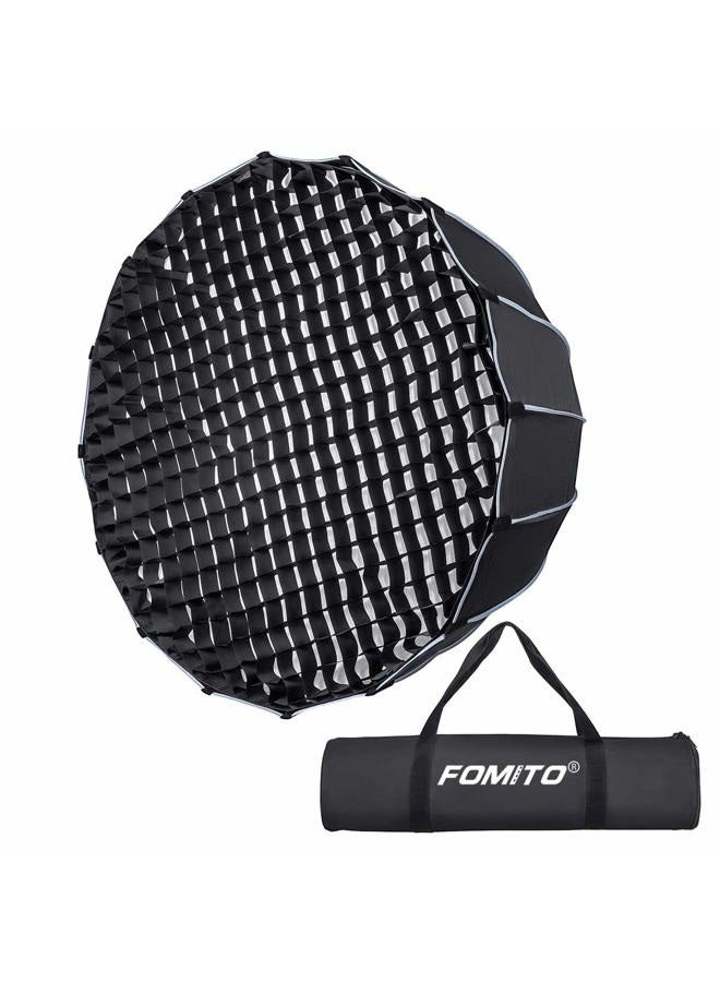 Fomito Parabolic Softbox 35.4 inch/ 90cm Quick Set-up Deep Soft Box with Honeycomb Grid and Bowens Mount for Studio Monolight LED Light Photography - Image 1