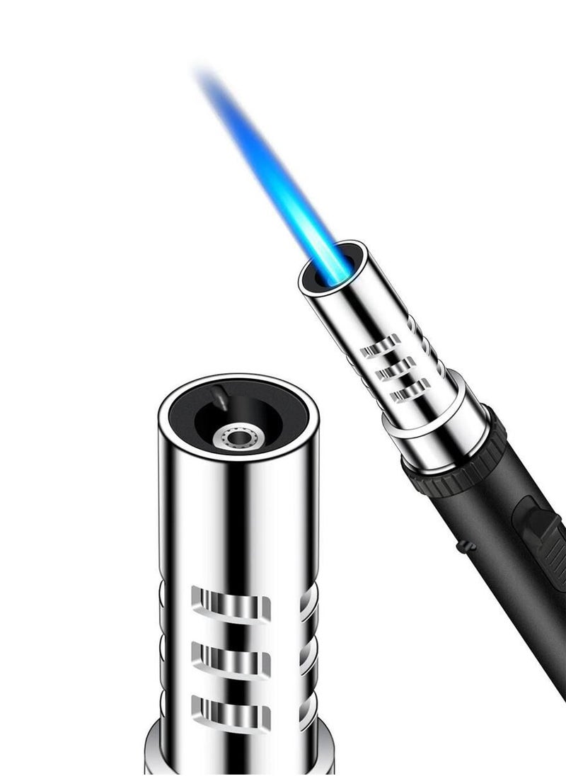 ISHWAZ - High Firepower Gas Lighter Windproof Candle Torch Turbine Lighter Refillable Best Choice For Picnic Camping  BBQ Deserts Etc Full Safe - Image 1
