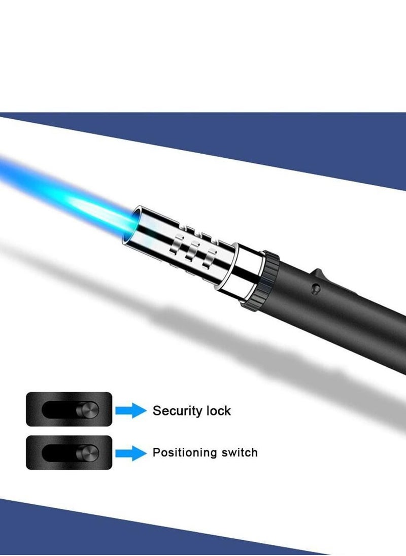 ISHWAZ - High Firepower Gas Lighter Windproof Candle Torch Turbine Lighter Refillable Best Choice For Picnic Camping  BBQ Deserts Etc Full Safe - Image 1