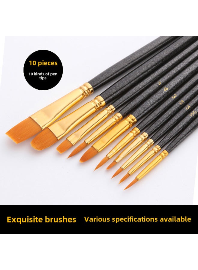 ZhuTing Brush 10 Nylon Wool Pearlescent Blue Rod Nail Gouache Painting Pen Watercolor Gouache Painting Pen Hook Line - Image 1