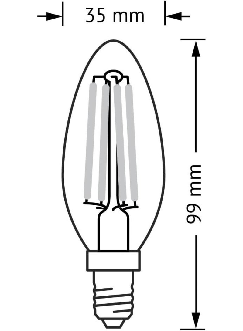 Osram OSRAM LED Retrofit CLASSIC B/LED lamp, classic mini candle shape: E14, 4 W, 220…240 V, 40 W replacement, clear, Warm White, 2700 K, 6x1pack  - Image 4