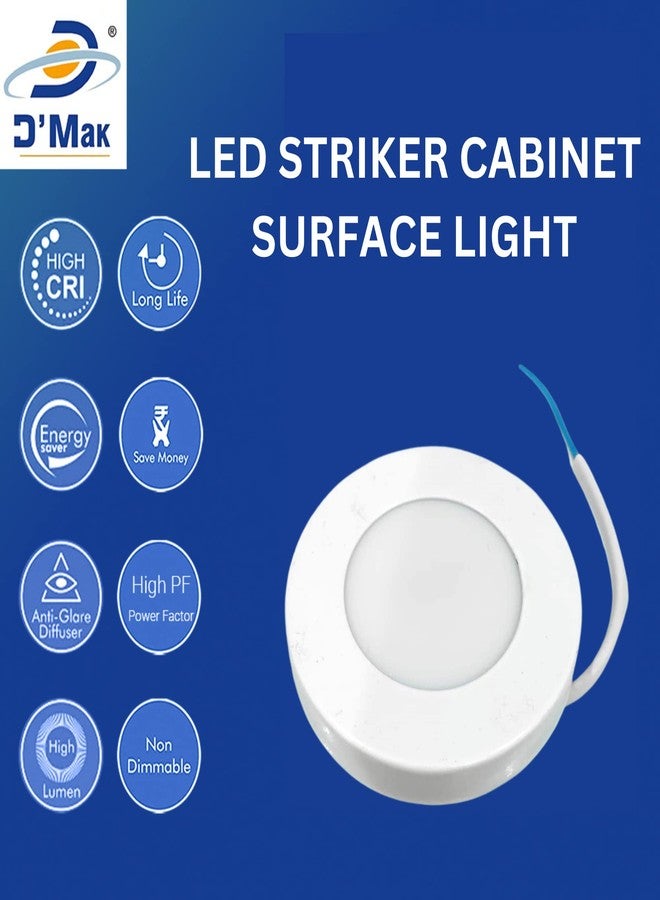 D'Mak مصباح D'Mak 3 Watts Striker Round LED Surface Cabinet Down Light (أحمر، 1) - Image 3