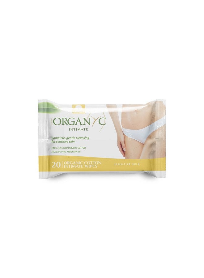 ORGANYC Organyc - 100% Organic Cotton Intimate Wet Wipes, No Parabens, Alcohol, or Chlorine -, White, 20 Count (Pack of 1) (ORGWW1A) - Image 1