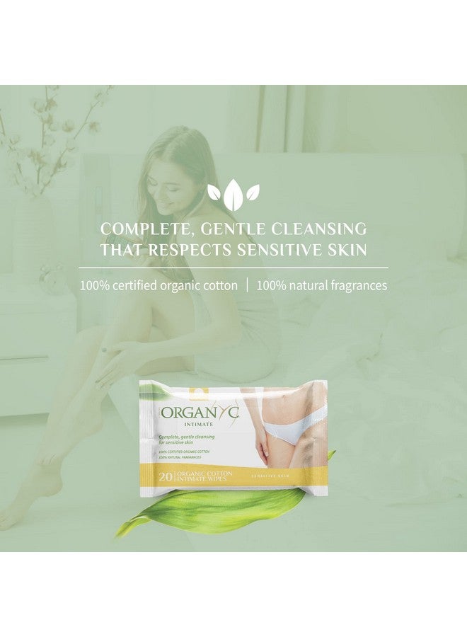 ORGANYC Organyc - 100% Organic Cotton Intimate Wet Wipes, No Parabens, Alcohol, or Chlorine -, White, 20 Count (Pack of 1) (ORGWW1A) - Image 3