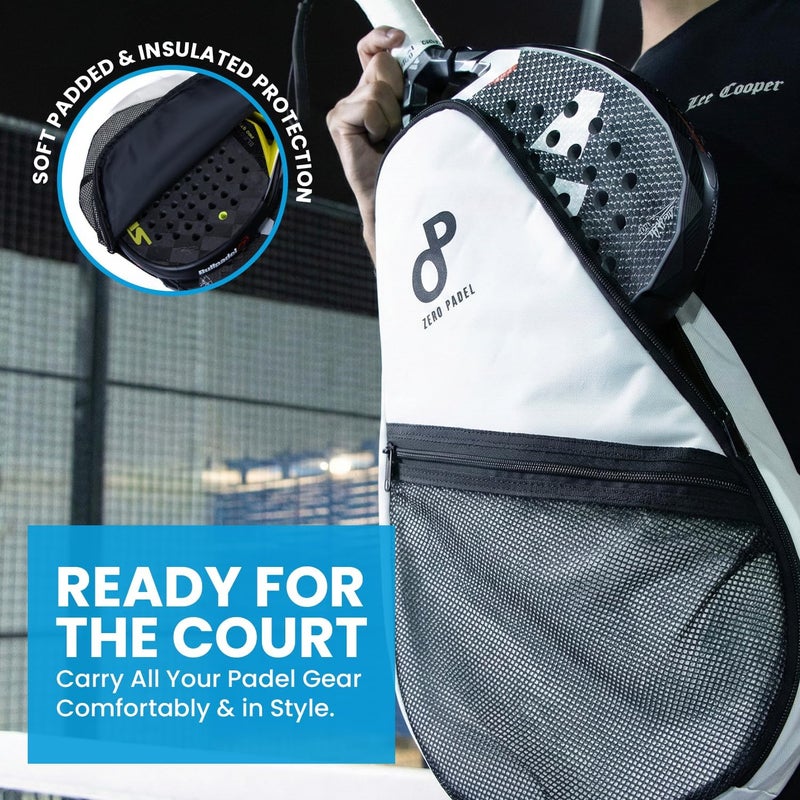 Zero Padel Racket Bag – Sling Backpack for 2 Padel Rackets, Balls & Accessories - Image 3