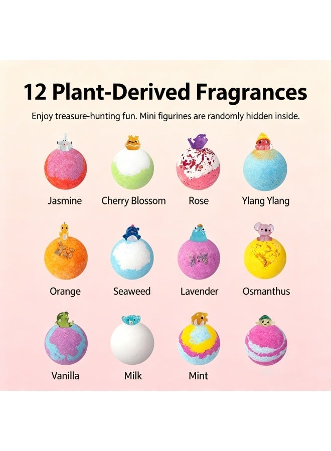 Kids Bath Bombs Gift Set, Bath Bombs With Sea Animal Surprise Toys Inside, 12Pcs 60g Natural Sea Salt Aromatherapy Fizzy Bubble Bath Balls, Skin-friendly Safe Formula For Children Spa Bath - Image 2