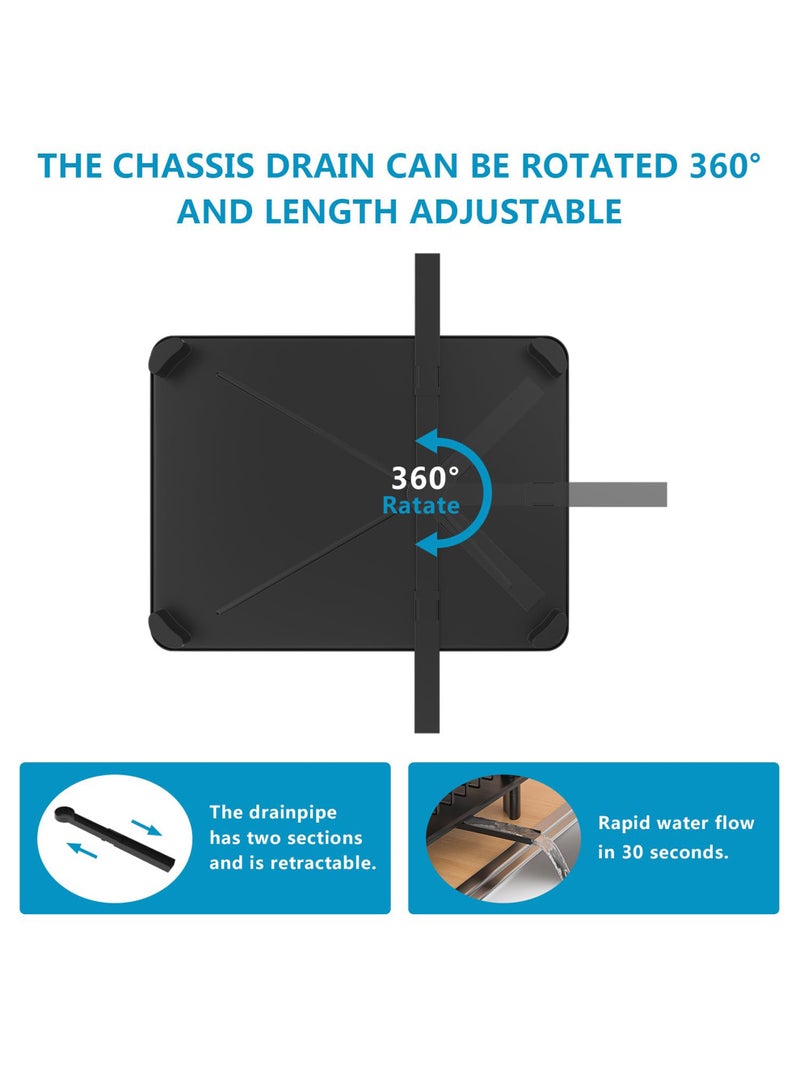 Uwals Dish Drying Rack - Double Layer Dish Rack with Drainage Plate and Rotating Nozzle,  Dish Drainers with Tableware Rack and Cup Holder - Image 5