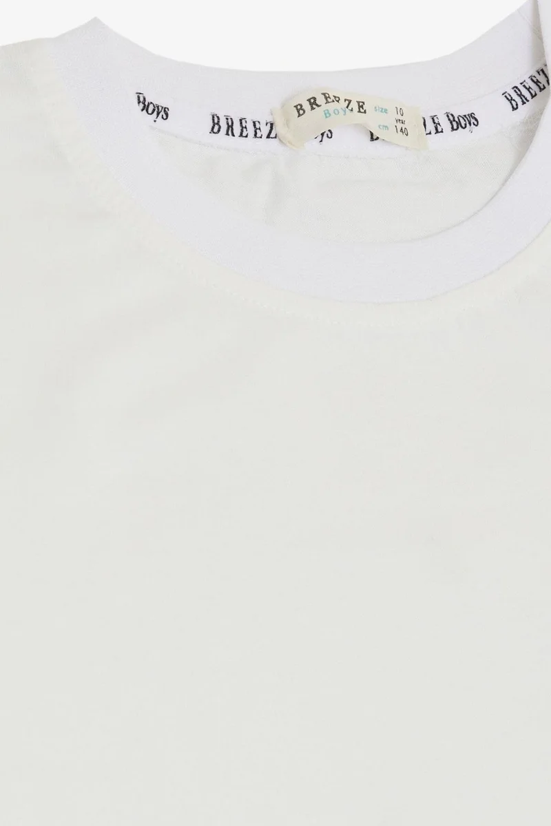 Breeze Boy's T-Shirt Basic 4-14 Years, Ecru