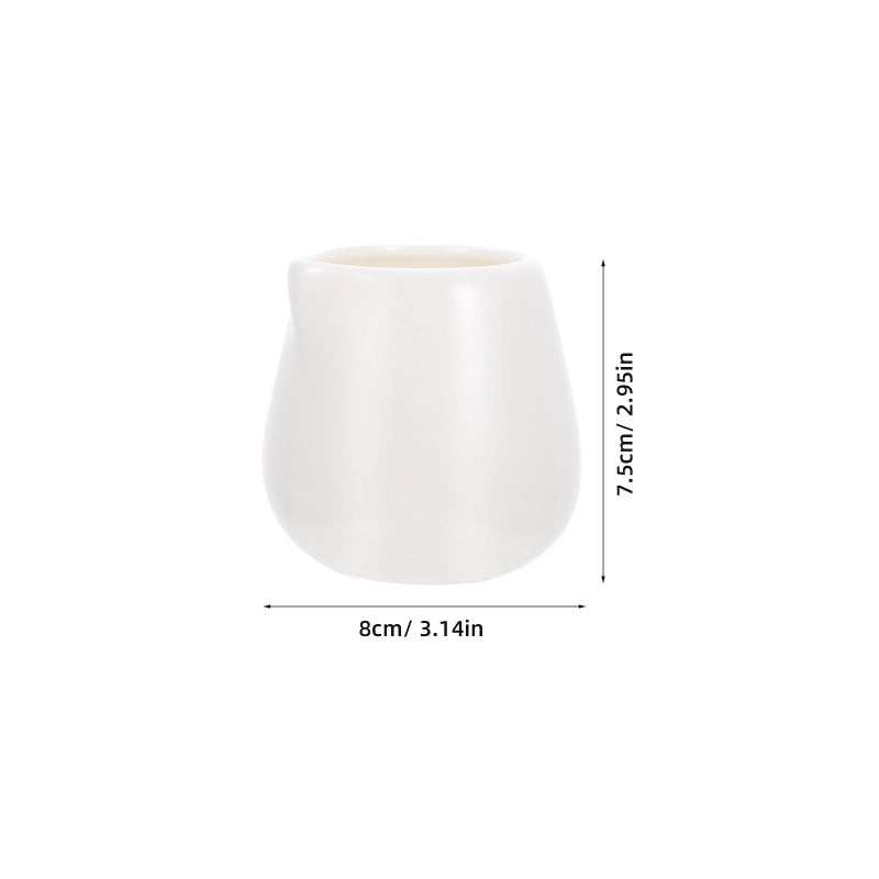 Large White Ceramic Milk Jugs 2 Piece Set Sauce Containers Pitchers For Kitchen Dining - Image 3