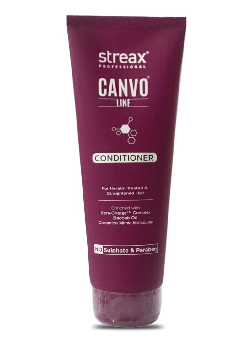 Streax Canvoline Straightening Post Care Conditioner For Women Anti Frizz & Hair Breakage Soft & Tangle Free Hair Sulphate & Paraben free 240ml - Image 1