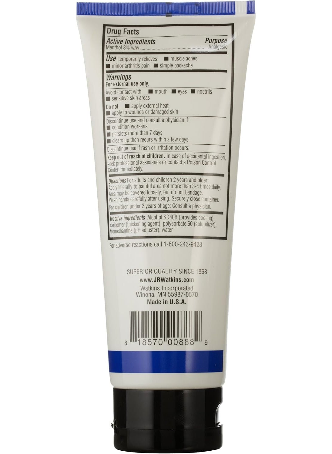 Watkins JR Watkins Deep Muscle Cooling Gel Default 33 Ounce  - Image 4