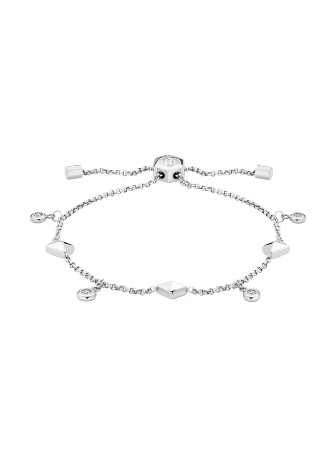 بوليس Sofya Charms Silver Bracelet with Hematite Crystals for Women's
