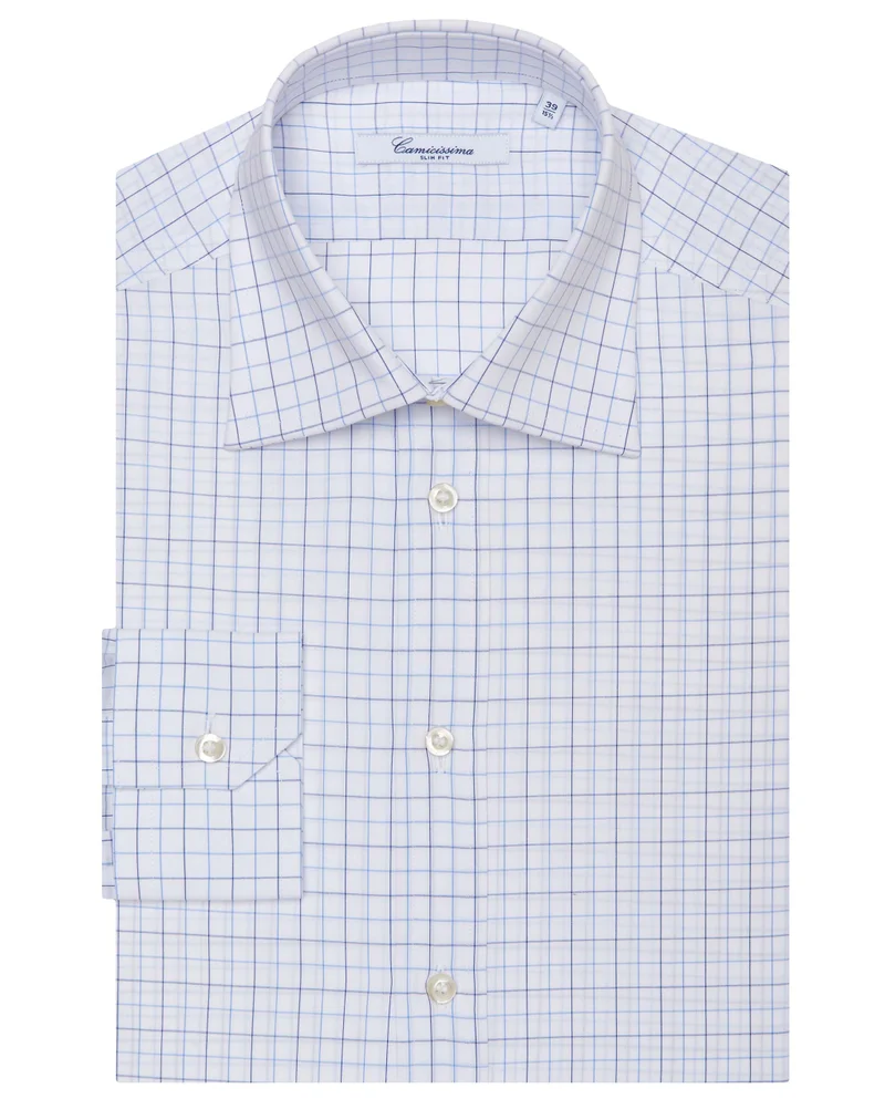 كاميتشسما LONG SL. SLIM FIT CHECKERED POPLIN SHIRT