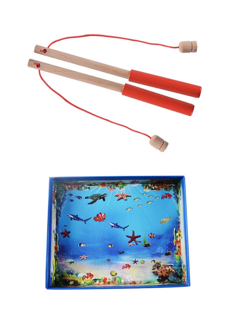 Magnetic Fishing Jigsaw Puzzle Game Fun Wooden Toys Kids Baby Gift - Image 3