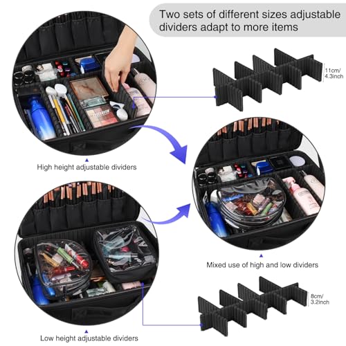 MONSTINA Extra Large Makeup Case 17 Inch Travel Makeup Train Case Professional Makeup Artist Case Nail Polish Organizer Storage Box with Two Adjustable Shoulder Strap - Image 4