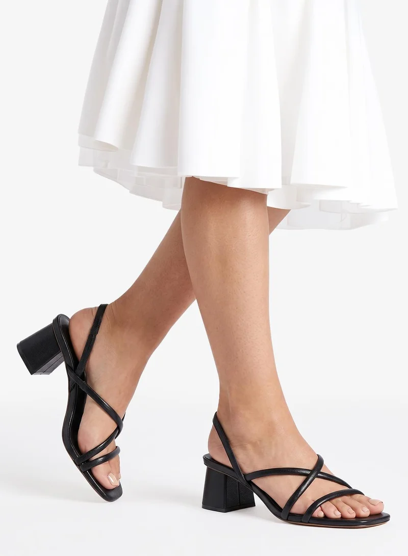 Call it Spring BLACK Kiira Sling Back Mid Heel Sandals for Women | Best Price UAE