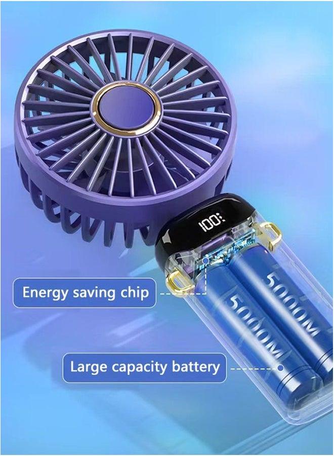 HOMESTAR 3-In-1 Hand-held Fan USB Interface Charging Portable Foldable Electric Charge Capacity Display Travel Office Mini  - Image 5