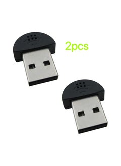 2 Pcs USB 2.0 Mini Microphone, Laptop/Desktop PC Plug and Play for Skype, MSN, Yahoo Recording, YouTube, Google Voice Search and Games