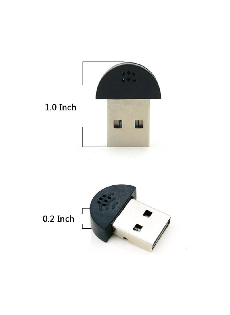 Generic - 2 Pcs USB 2.0 Mini Microphone, Laptop/Desktop PC Plug and Play for Skype, MSN, Yahoo Recording, YouTube, Google Voice Search and Games - Image 1