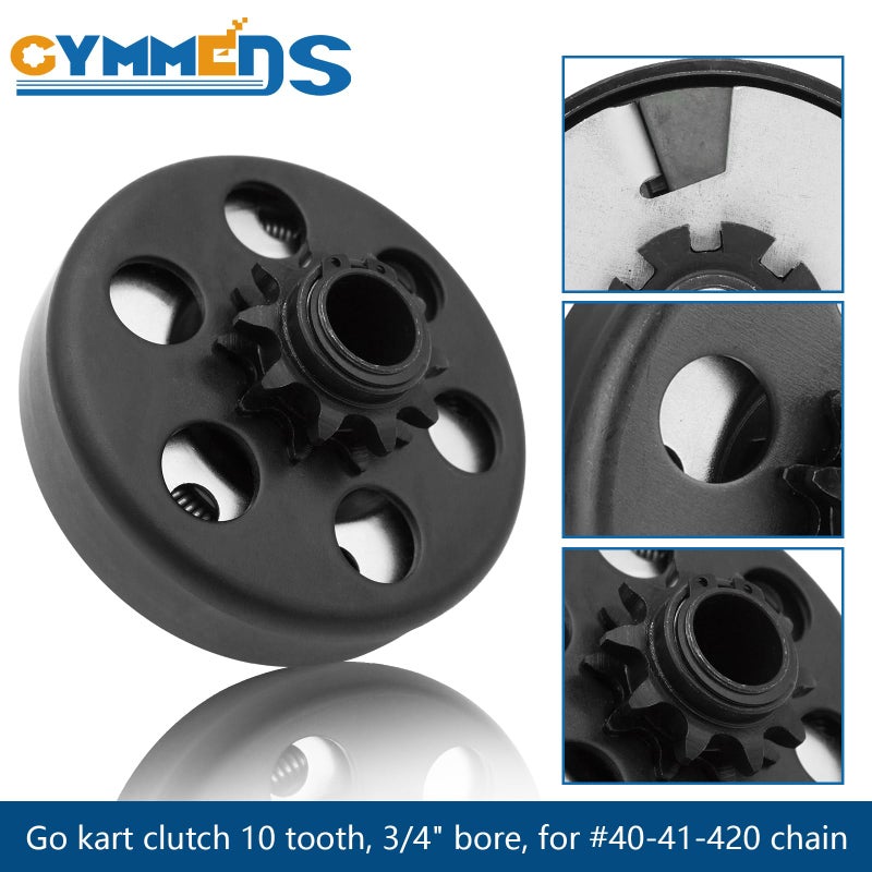 GYMMEDS Go Kart Clutch 3/4" Bore 10 Tooth with #40/41/420 Chain, Centrifugal Clutch for Predator 212, MiniBike, Go Kart, Lawnmower and Honda GC GX 2-6.5HP Engine and Small Engines performance Parts. - Image 4