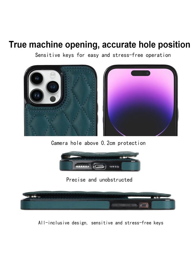 زبون جراب لهاتف iPhone 13 Pro Max مصنوع من جلد البولي يوريثان مع مشبك مزدوج على شكل معين - Image 2