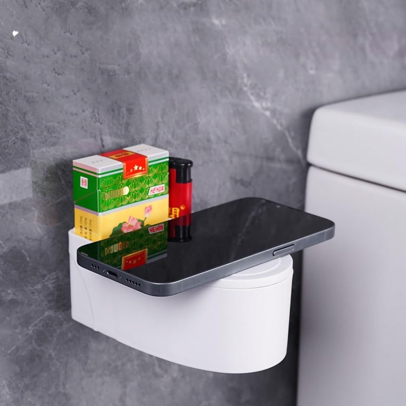 Leeonz Adhesive Wall-Mounted Stainless Steel Cigarette Ashtray for Bathroom Toilet Hotel Compartment for Lighter Soap Dish Ash Holder for Smokers (B - White) - Image 4