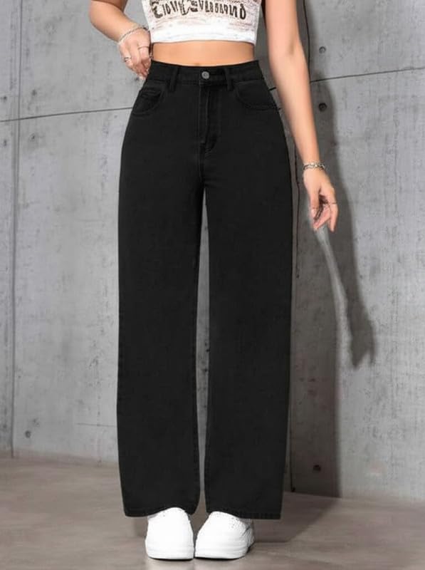 Ben Martin Baggy Jeans for Women || Women,s Loose Jean Pants || Oversized Jean's for Women's || Wide Leg Jean,s for Woman || Casual Jins for Woman's || Loose Jin Pant for Woman,s Black 05-34 - Image 5