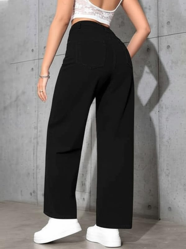 Ben Martin Baggy Jeans for Women || Women,s Loose Jean Pants || Oversized Jean's for Women's || Wide Leg Jean,s for Woman || Casual Jins for Woman's || Loose Jin Pant for Woman,s Black 05-34 - Image 2