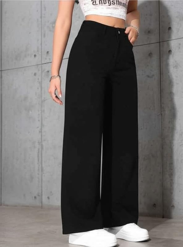 Ben Martin Baggy Jeans for Women || Women,s Loose Jean Pants || Oversized Jean's for Women's || Wide Leg Jean,s for Woman || Casual Jins for Woman's || Loose Jin Pant for Woman,s Black 05-34 - Image 3