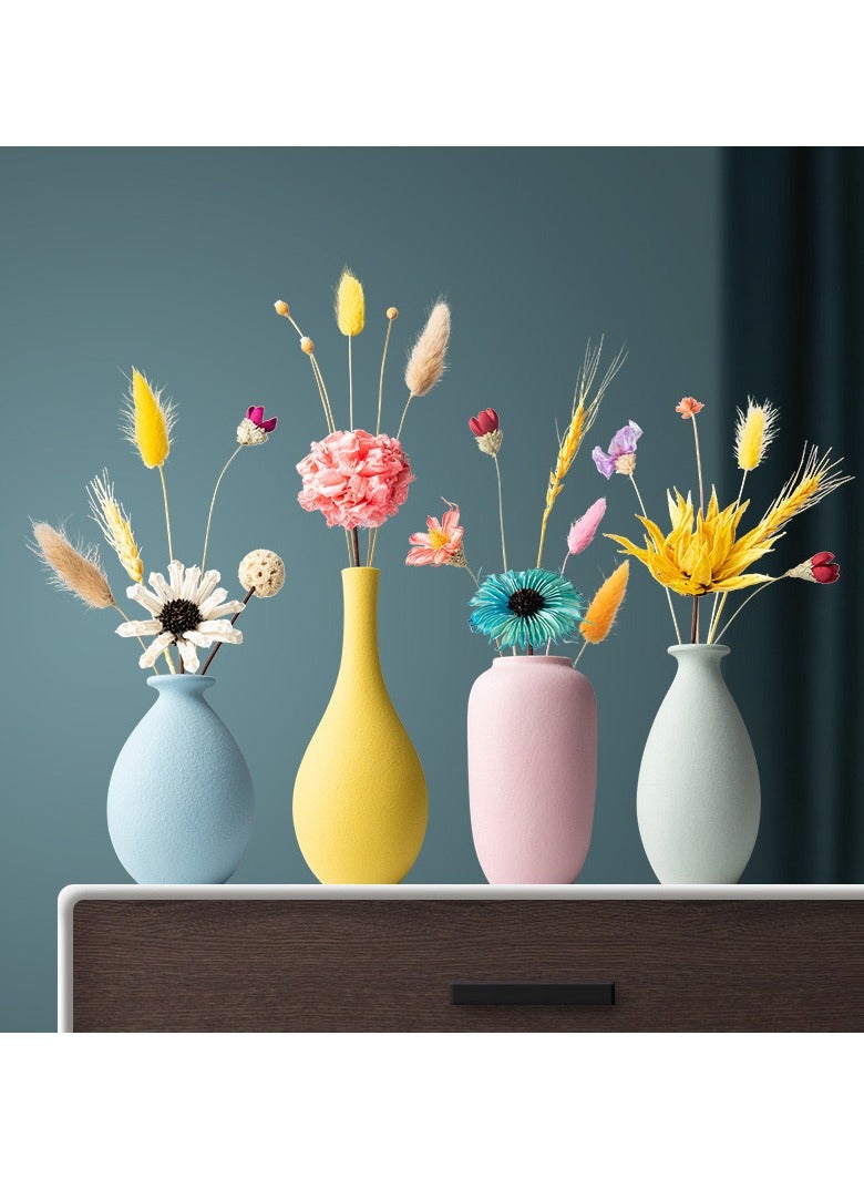GT-Wheel Ceramic Vase for Home Decor Modern Small Decorative Flower Vases Set for Pampas Grass & Dried Flowers Set of 4