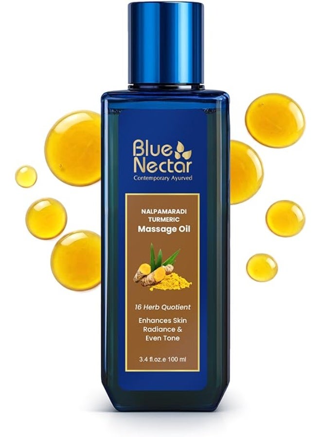 Nalpamaradi Thailam Skin Brightening Treatment Oil | 100% Natural Body Oil and Face Oil for Glowing Skin Infused with Turmeric, Amla and Manjistha (16herbs, 100ml)