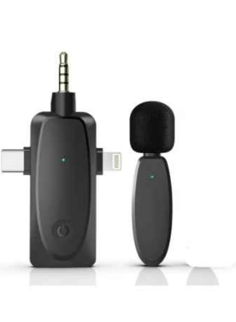 Wireless Lavalier Microphone 3 in 1 For iPhone USB C Plug and Play Intelligent Noise Reduction Mini Mic Live Streaming - Image 1