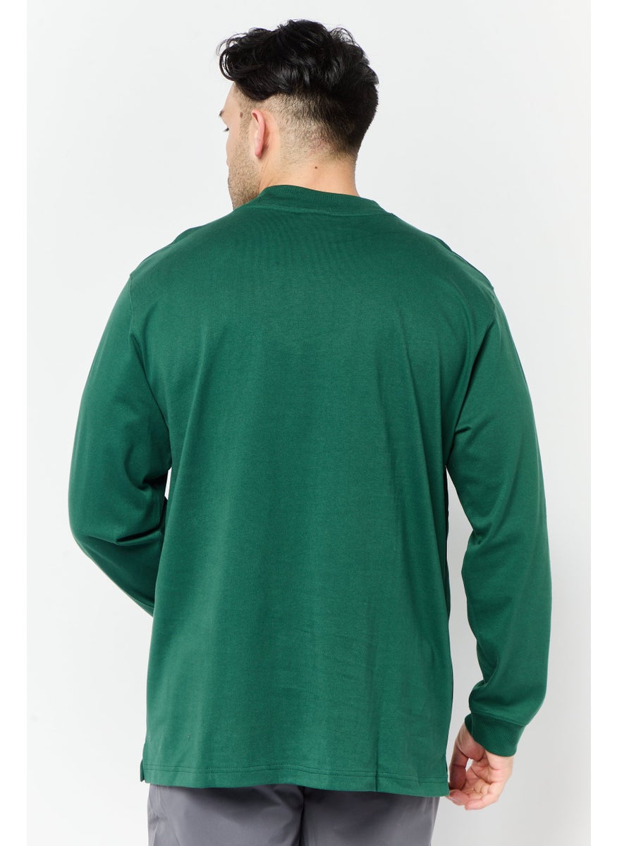 New Balance Men Sportswear Fit Training Long Sleeve T-Shirt, Green  - Image 4
