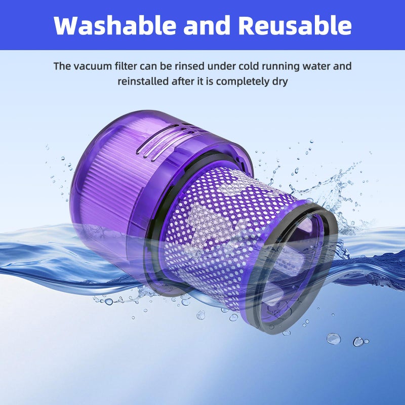 wipenow طقم فلاتر بديلة 3 قطع متوافق مع دايسون V11 تورك درايف/أنيمال/أبسلوت/كومبليت/إكسترا، V15 ديتكت، V15s ديتكت سابمارين، SV14، SV15، SV17، SV22، SV28، SV47 مكنسات كهربائية - Image 5