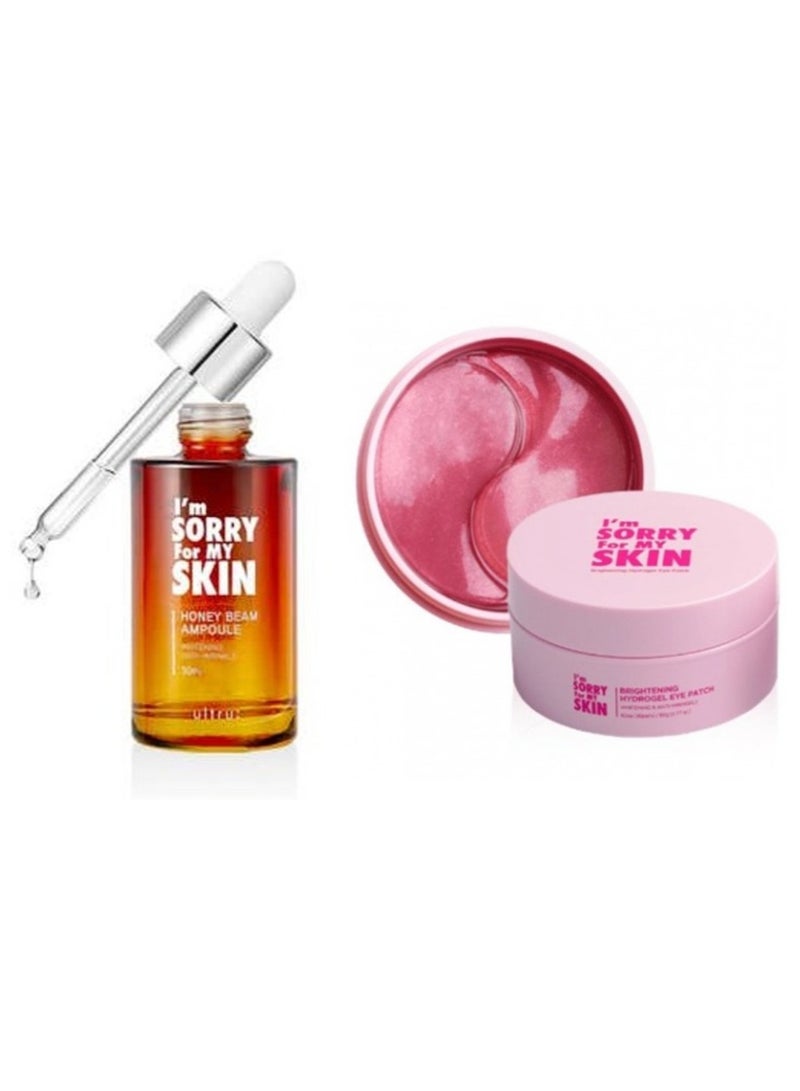 I'm SORRY For MY SKIN Honey Beam Ampoule Serum - 30 ml + Brightening Hydrogel Eye Patch 60 Pieces - Image 1