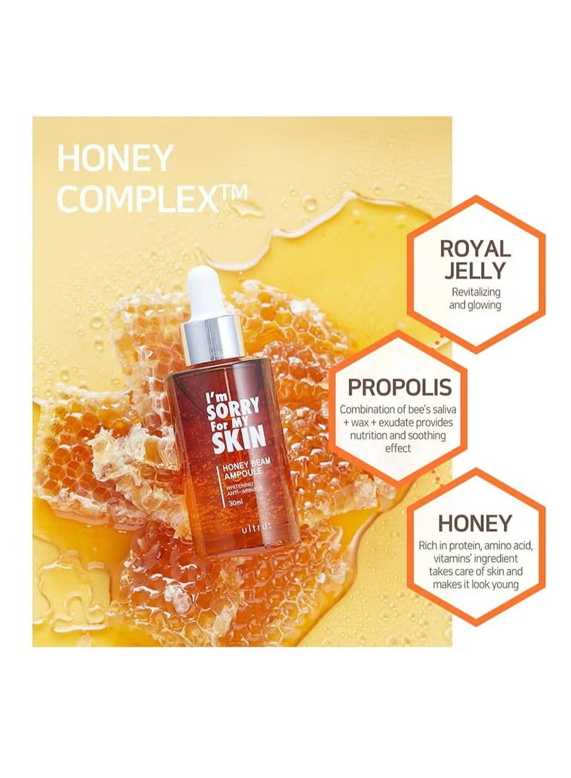 I'm SORRY For MY SKIN Honey Beam Ampoule Serum - 30 ml + Brightening Hydrogel Eye Patch 60 Pieces - Image 3