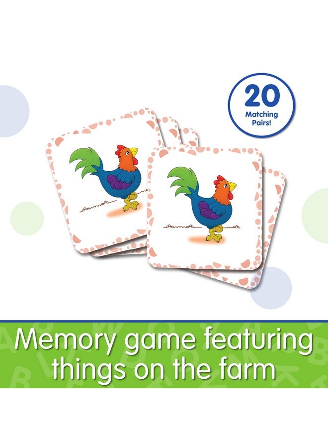The Learning Journey My First Memory Game - Farm Memory - 20 Card Matching Memory Game - Educational Toddler Gifts for Boys & Girls Ages 2 and Up - Award Winning Learning Toy, Multi - Image 2