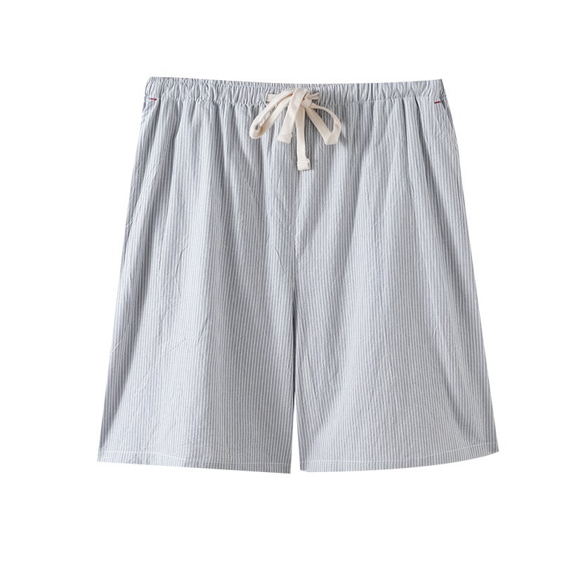Men's Casual Cotton Striped Shorts with Pockets, Loose Fit, Mid-Length - Image 5