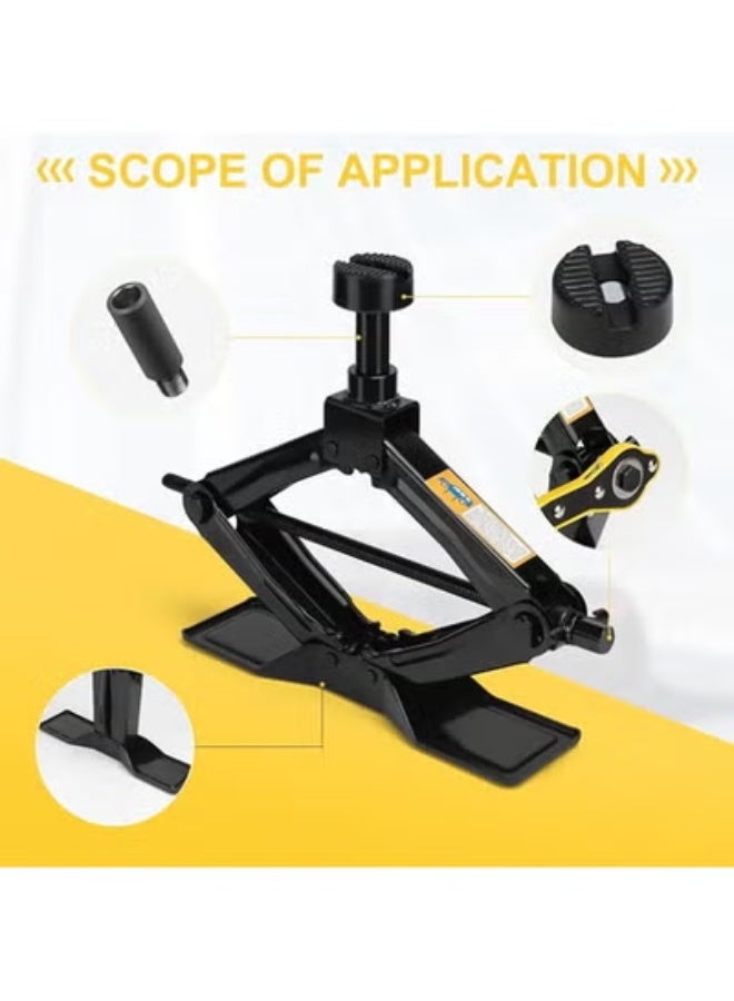 Original 2-Ton Steel Scissor Car Jack with Ratchet Handle and Lug Wrench – Quick Lifting Kit for Cars, SUVs, and MPVs - Image 3