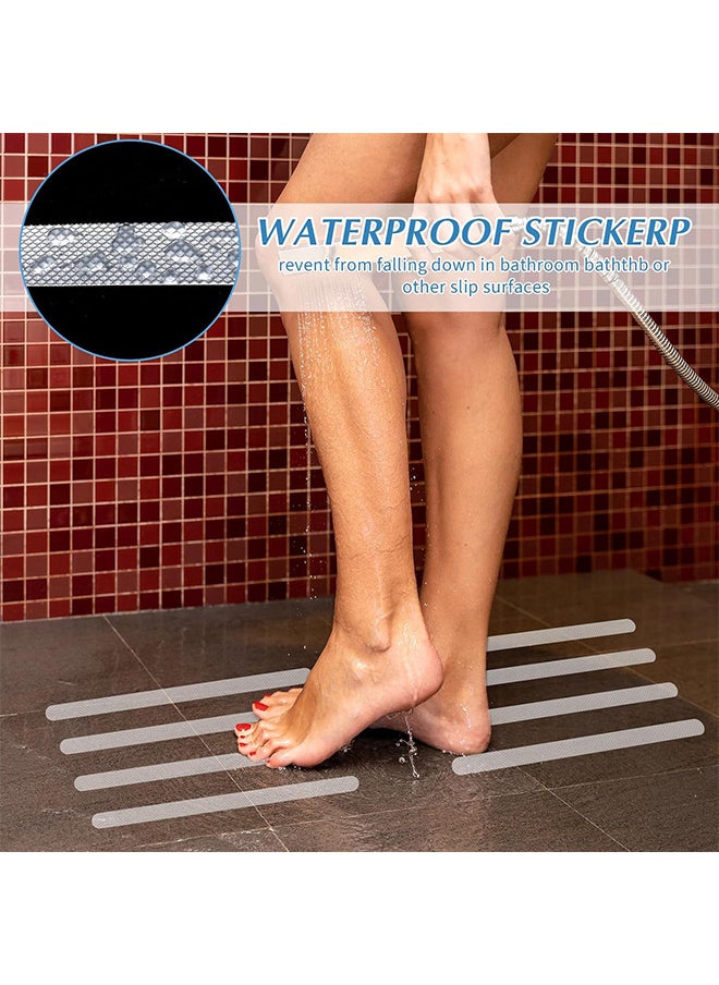 Depend 36PCS Transparent Non Slip Strip Stickers, Anti Slip Grip Stickers Non Slip Bath Mat Shower Stickers Clear Non-Abrasive Textured Baby Bath Stickers For A Better Grip Adhesive 20mm 380mm  - Image 2