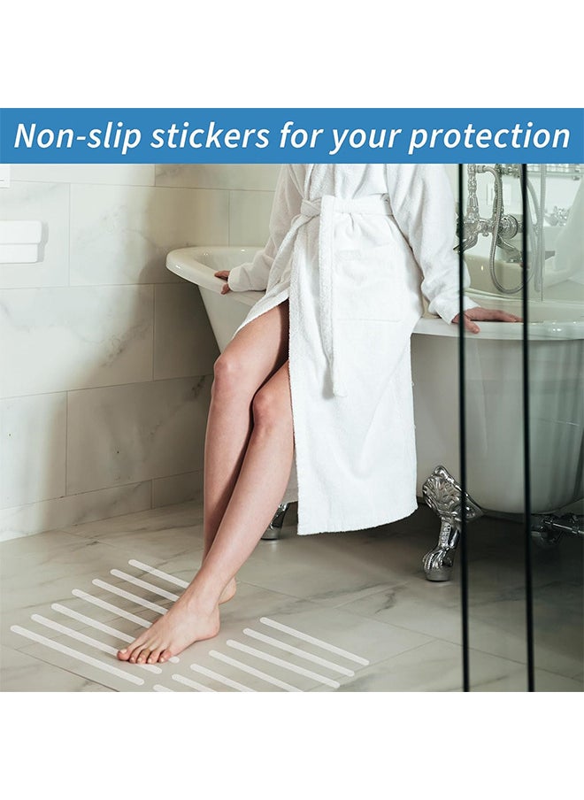 Depend 36PCS Transparent Non Slip Strip Stickers, Anti Slip Grip Stickers Non Slip Bath Mat Shower Stickers Clear Non-Abrasive Textured Baby Bath Stickers For A Better Grip Adhesive 20mm 380mm  - Image 5