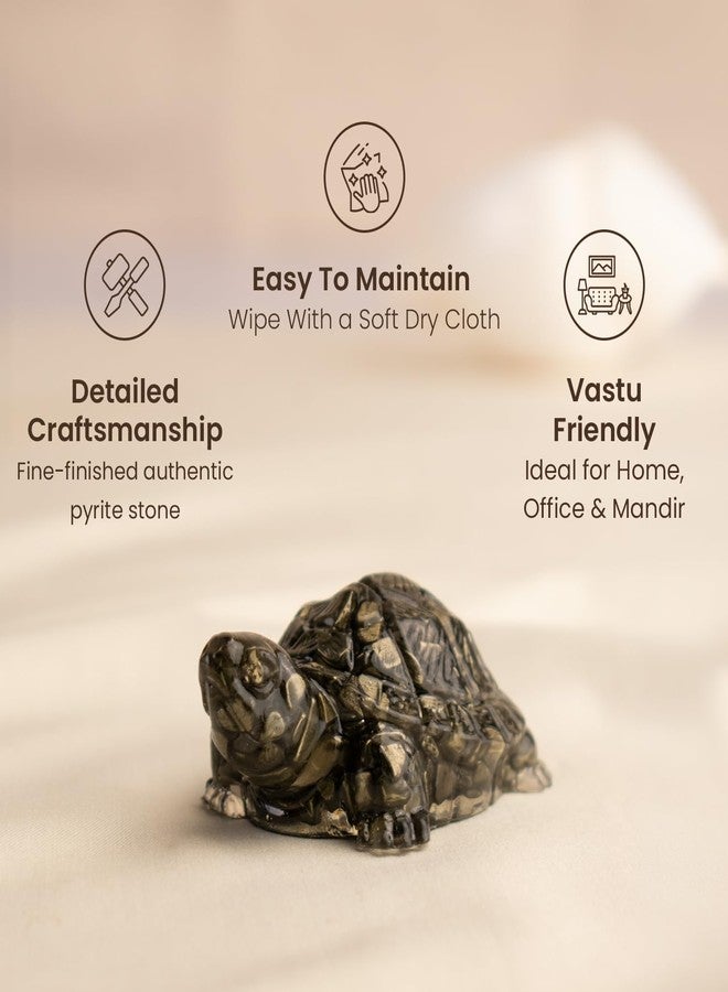 Astrotalk Pyrite Tortoise (Kachhua) 2.7x1 Inch | Pyrite Resin Turtle for Good Luck & Wealth | Crystal Tortoise for Good Luck for Home | Vastu Items for Housewarming Gift | Home Decor for Living Room - Image 4