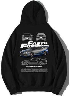 BRZ Collection Unisex Oversize Fast & Furious Nissan Skyline R34 Hoodie  - Image 1