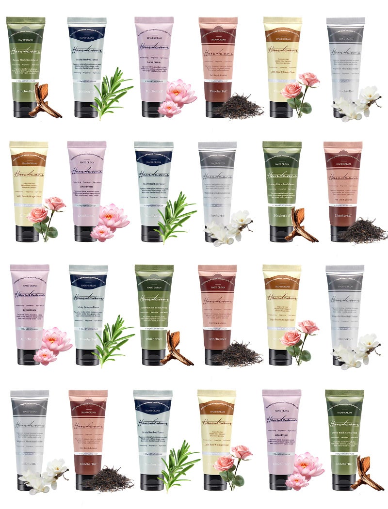 DincherBel 24 Pack Hand Cream Set - Travel Size Moisturizing Scented Hand Lotion for Dry Skin, Ideal Holiday Gift for Women - Image 1