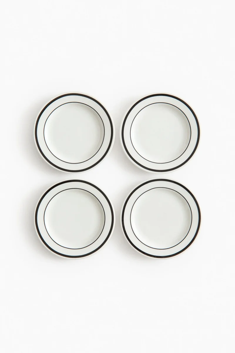 H&M 4-pack porcelain side plates